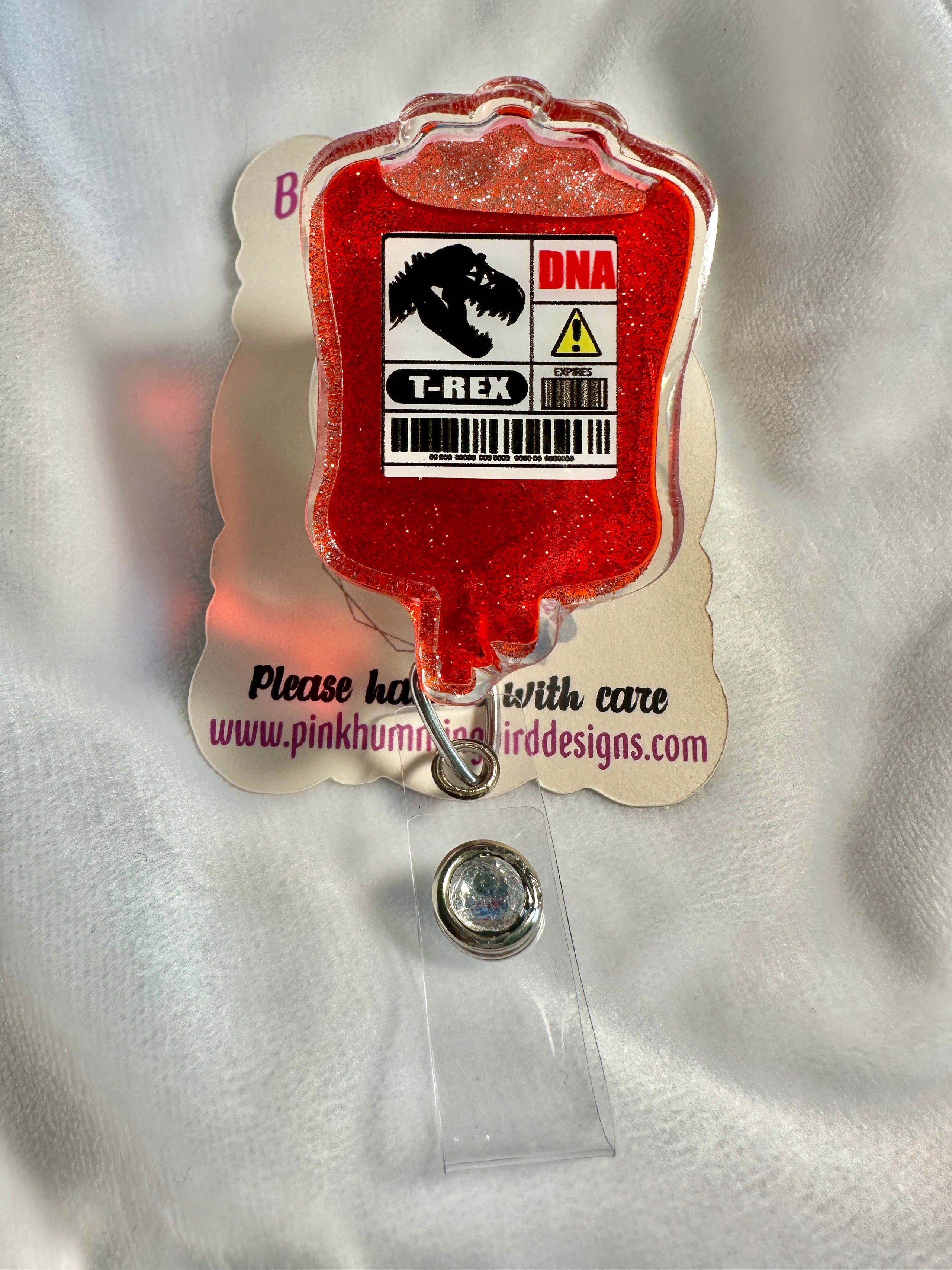Blood Bag (IV Bag) 3D Shaker Badge Reel